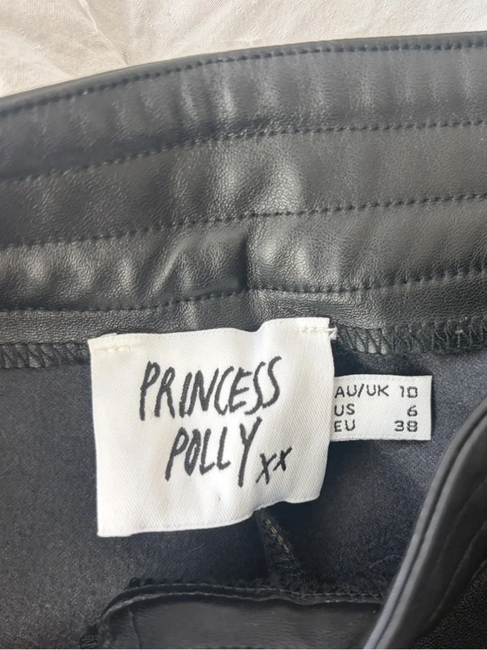 Princess Polly Black Faux Leather Pants